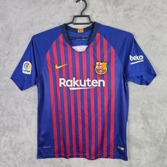 Mens FC BARCELONA 2018 2019 LEO MESSI #10 Football Soccer Shirt Jersey Size XL - Picture 2 of 10